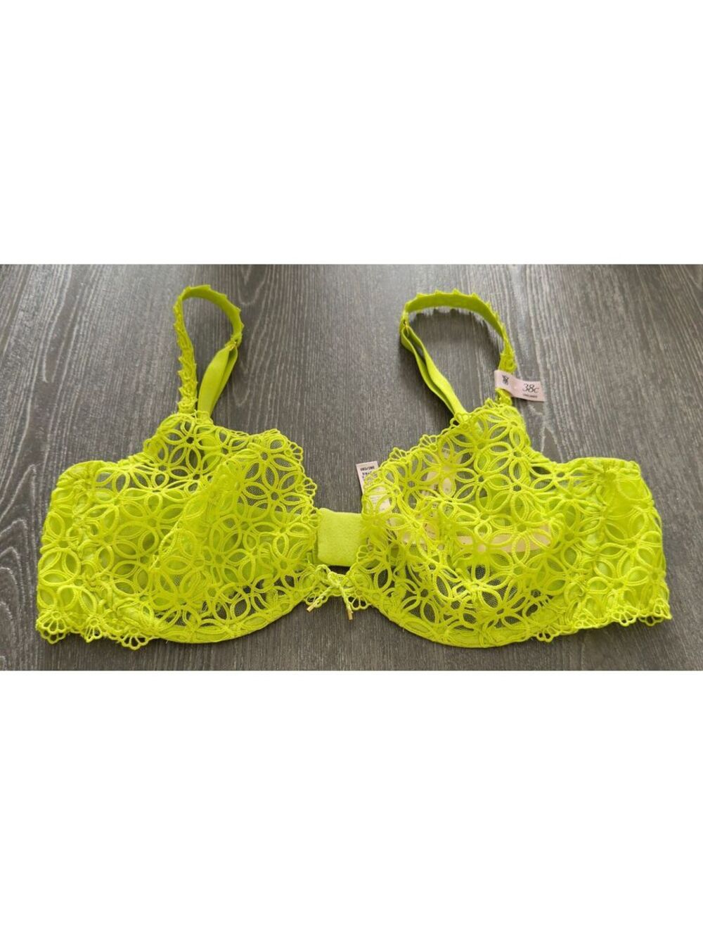 Victoria's Secret Geo Daisy Lace Unlined Low- Cut Demi Bra 38C